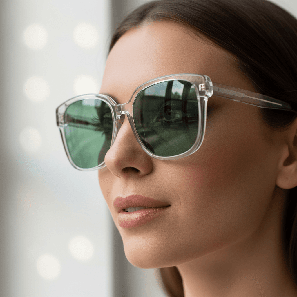 Vintage round sunglasses on books